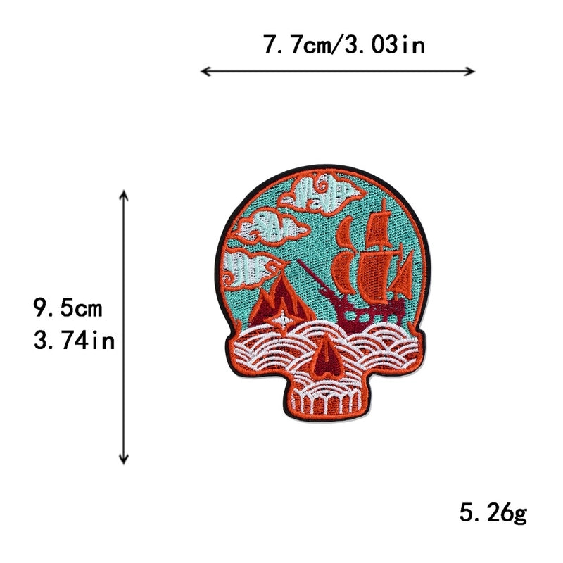 5 Pieces Factory In Stock Halloween Skull Finger Middle Finger Playing Card Clothing Accessories Embroidery Cloth Patch Patch