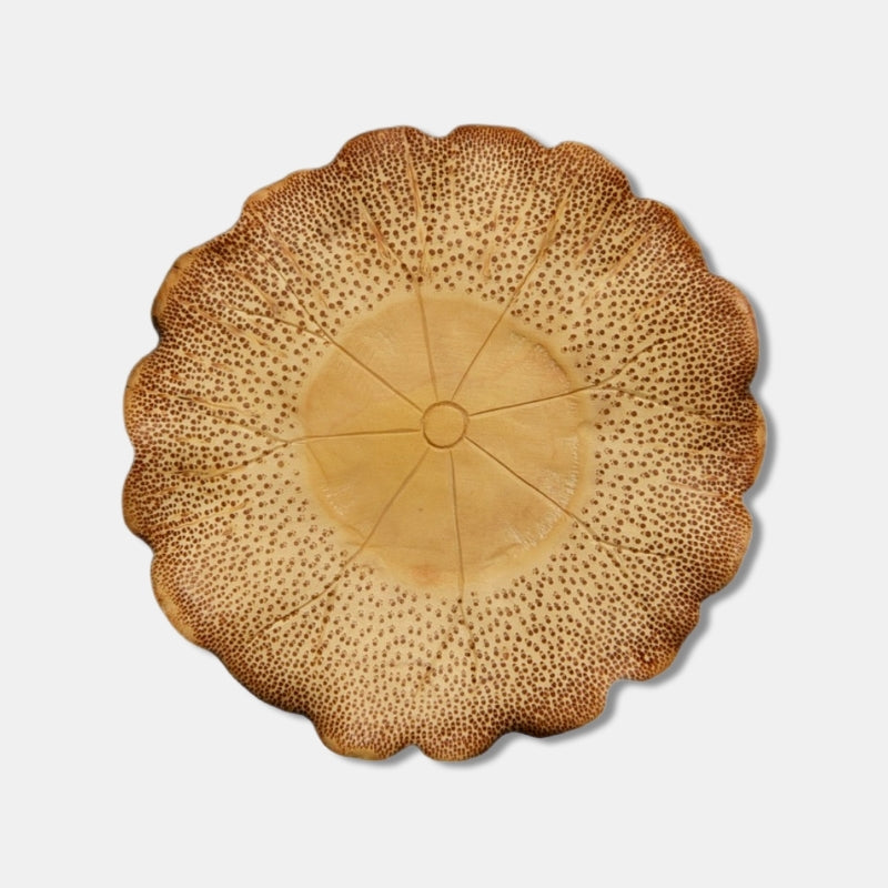 Hand Carved Lotus Leaf Coaster Hand Carved Natural Old Bamboo Root Coaster Tea Cup Mat Chinese Souvenir