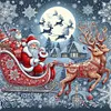 Santa Claus Driving-11CT Stamped Cross Stitch 50*50cm/19.69*19.69in tapestrymarket