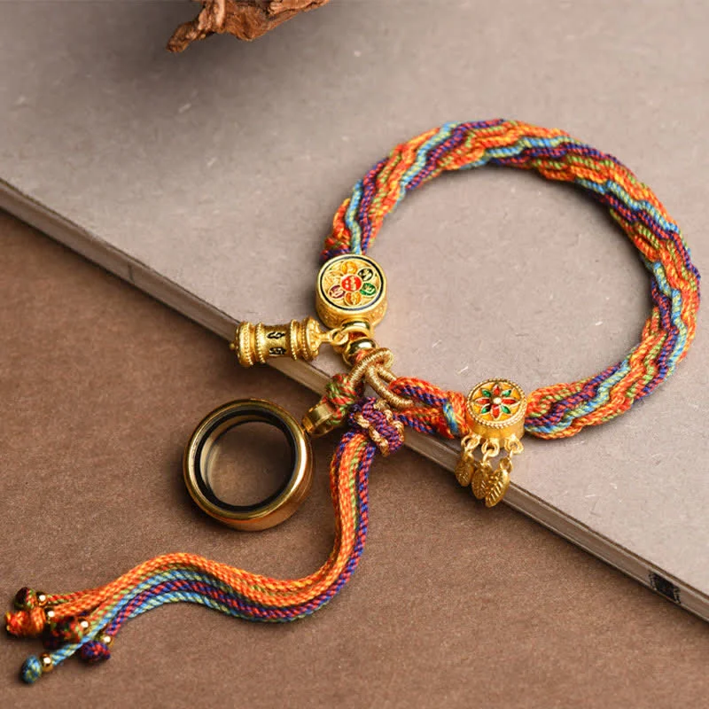 Tibetan Om Mani Padme Hum Dreamcatcher Luck Colorful Samsara Knot String Bracelet