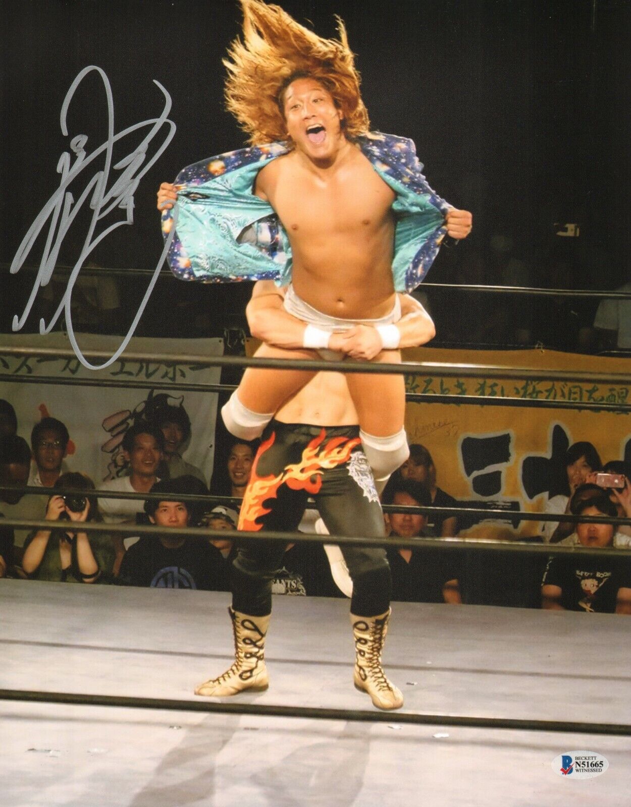 Jiro Kuroshio Signed 11x14 Photo Poster painting BAS Beckett COA Wrestle-1 Picture Autograph 665