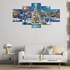 (Big Size)5Pcs Christmas Street-Full Round Diamond Painting 100*50CM