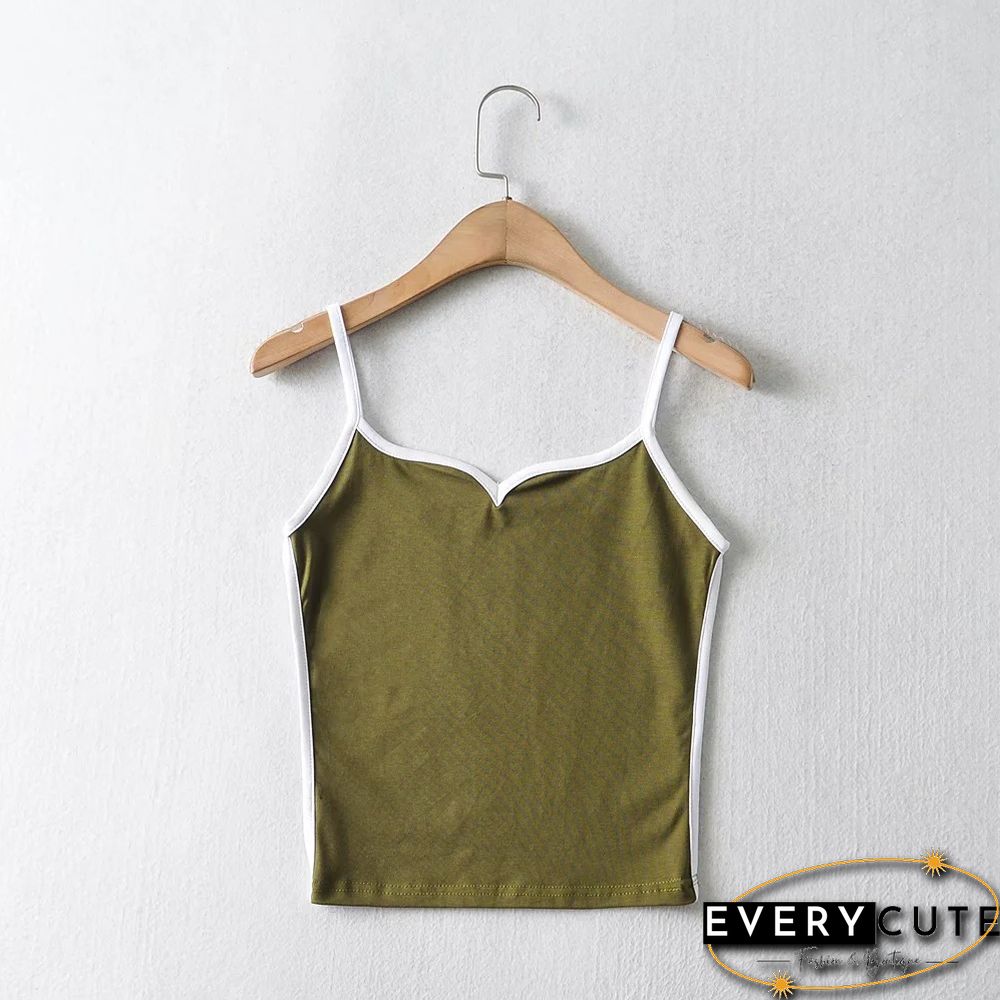 Black Crop Top-Summer Sexy Tops for Women-Spaghetti Strap Casual Necklace Camis Knit