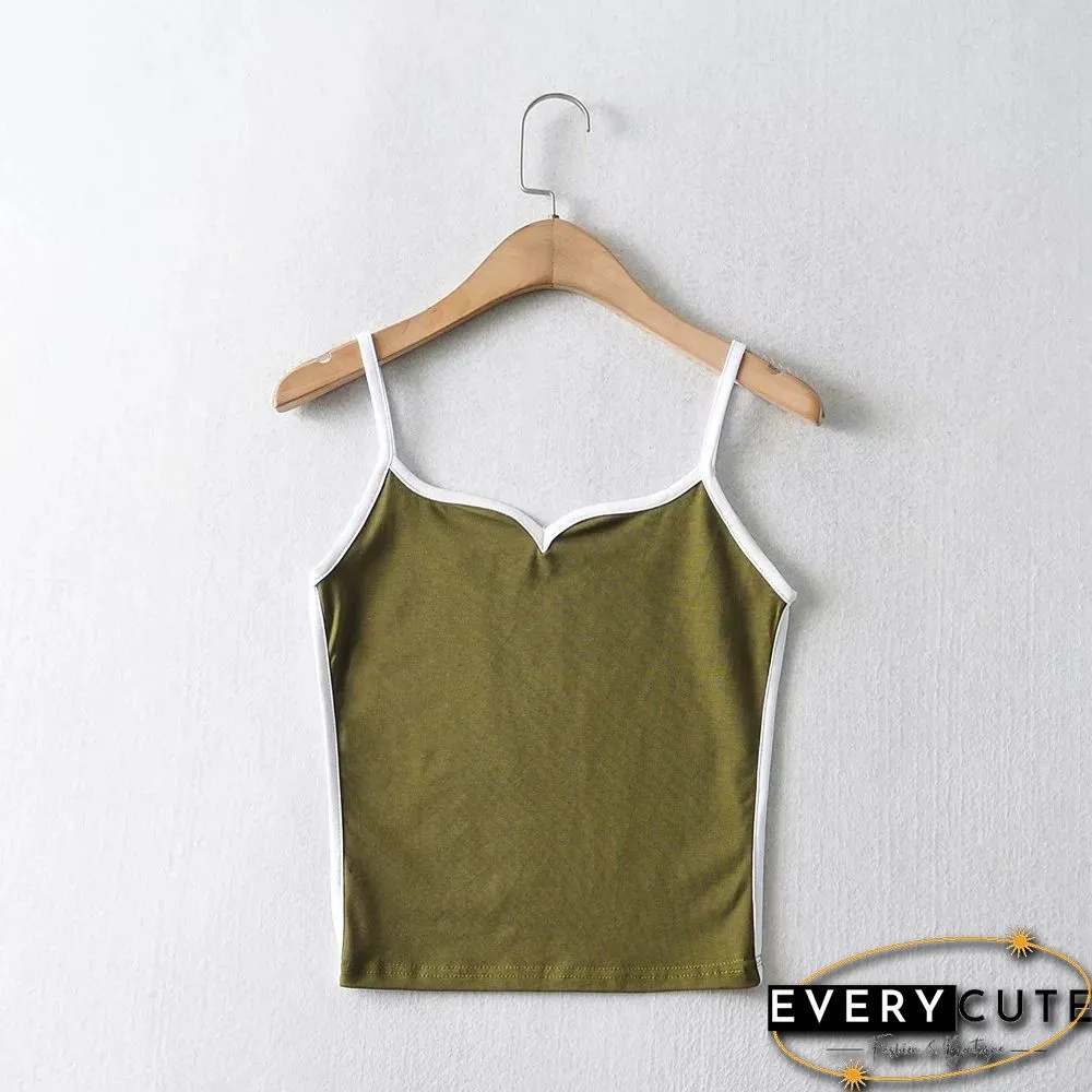 Black Crop Top-Summer Sexy Tops for Women-Spaghetti Strap Casual Necklace Camis Knit