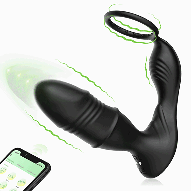 Pearlsvibe Mason Cock Ring Prostate Massager With APP Controlled 9 Telescopic Vibration