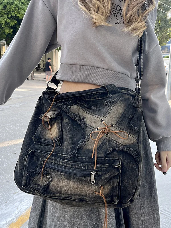 Zipper Split-Joint Fringed Handbags Crossbody Bags Bags