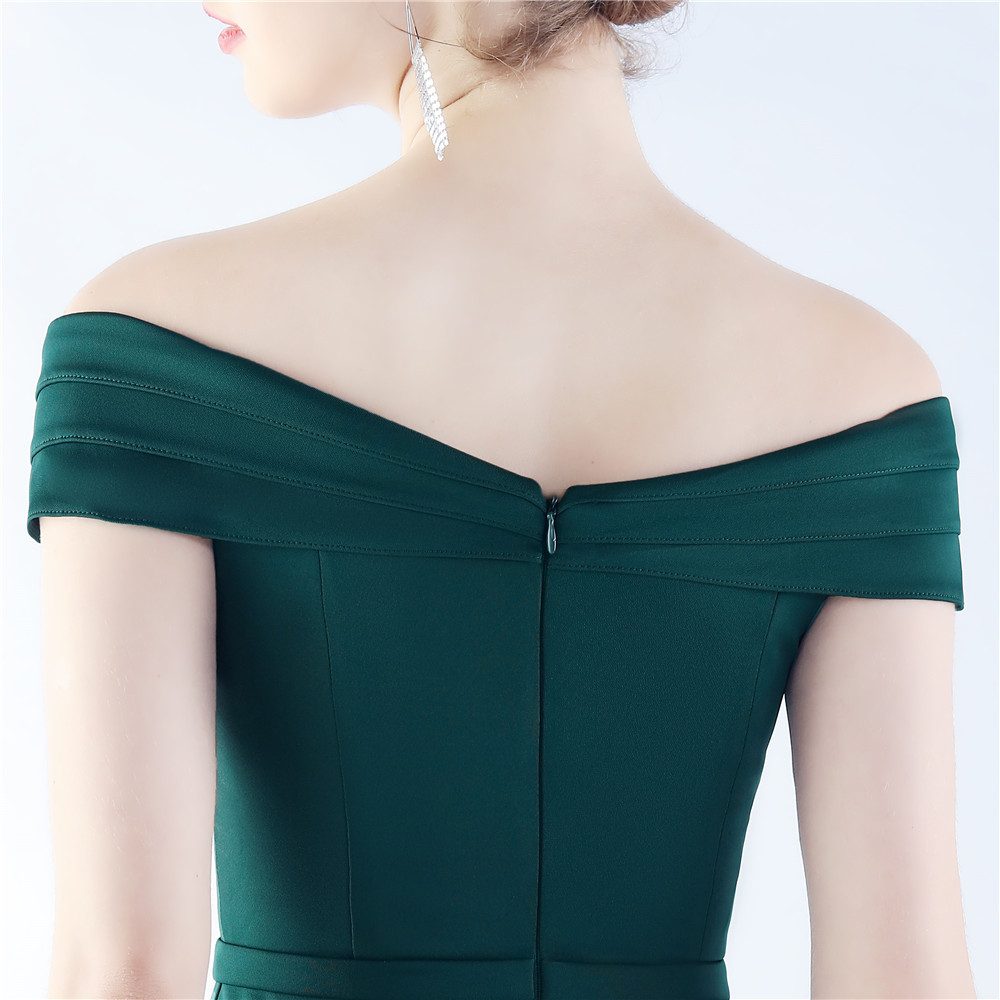 Classic Satin Off Shoulder Long Evening Dress - Elegant & Timeless - Ootddress