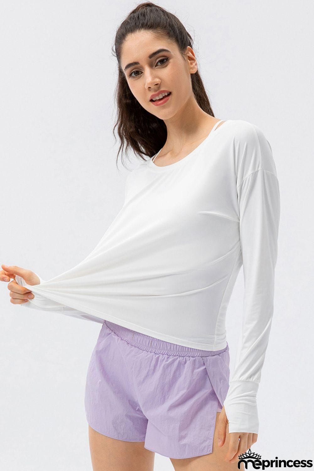 Breathable Round Neck Dropped Shoulder Top