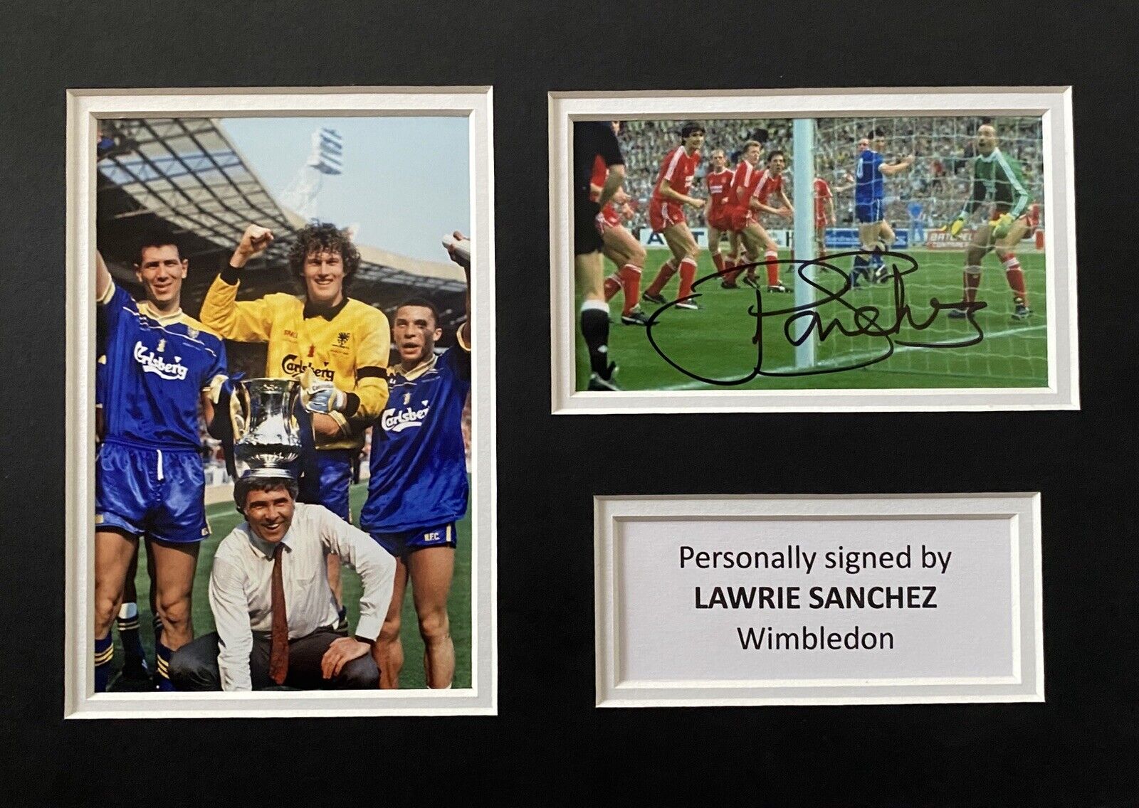 Lawrie Sanchez Genuine Hand Signed Wimbledon Photo Poster painting In A4 Mount Display