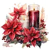 (Multi-Style)Christmas Flowers Candles-Full Round Diamond Painting 30*30CM