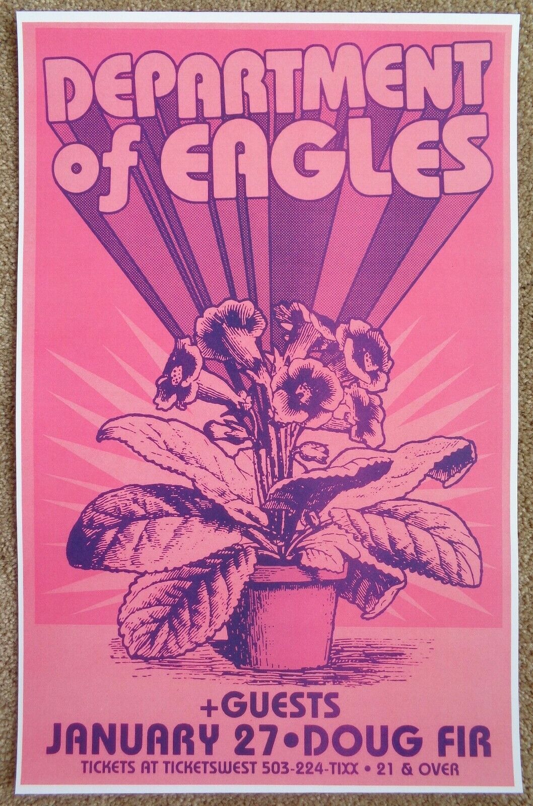 DEPARTMENT OF EAGLES Grizzly Bear 2009 Gig POSTER Portland Oregon Concert