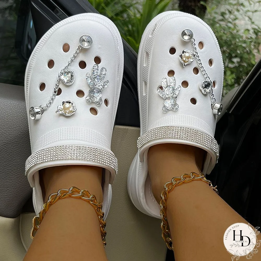 Black Fashion Casual Hollowed Out Patchwork Round Comfortable Shoes