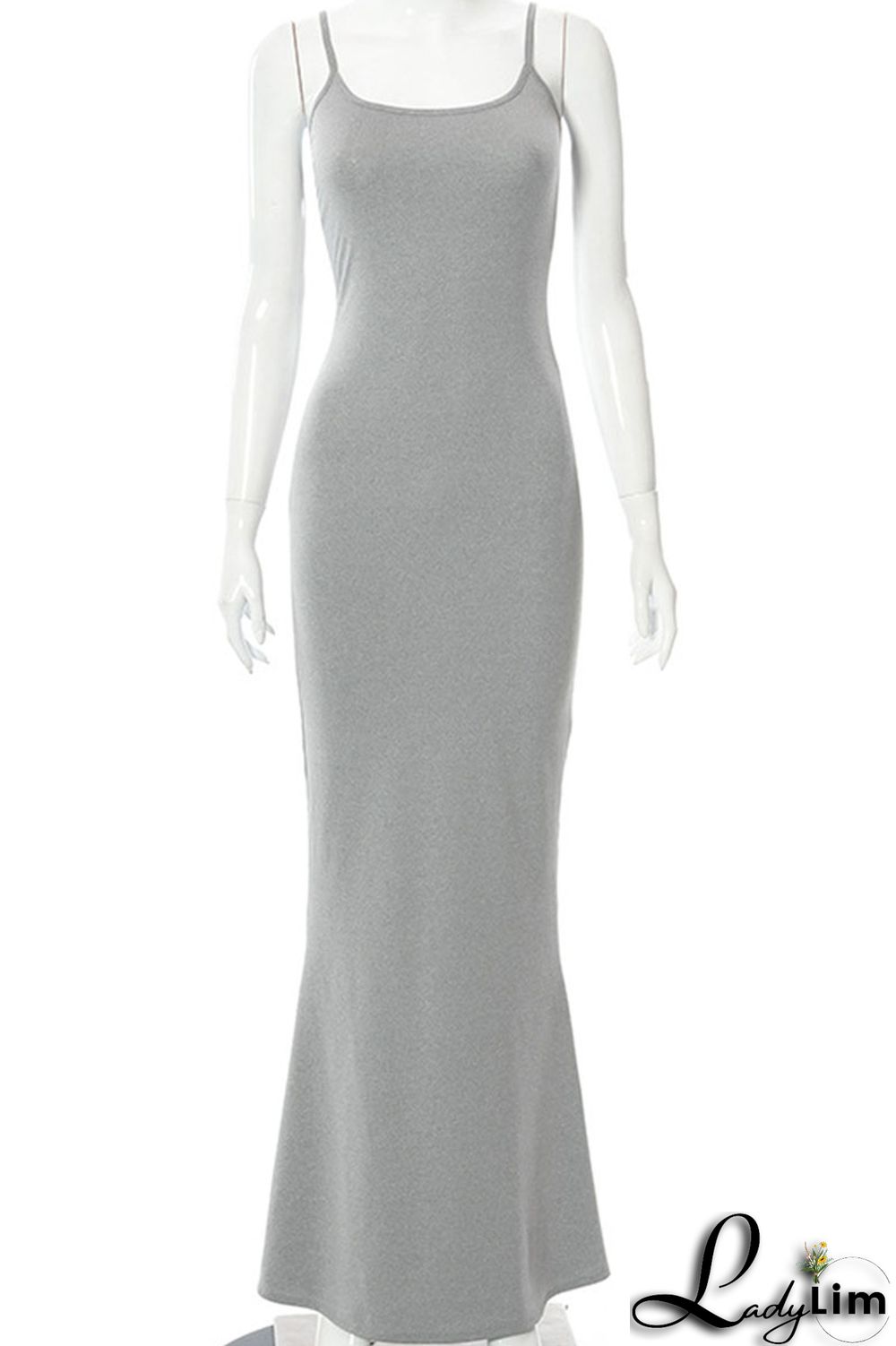 Black Sexy Solid Split Joint Spaghetti Strap Sling Dress Dresses