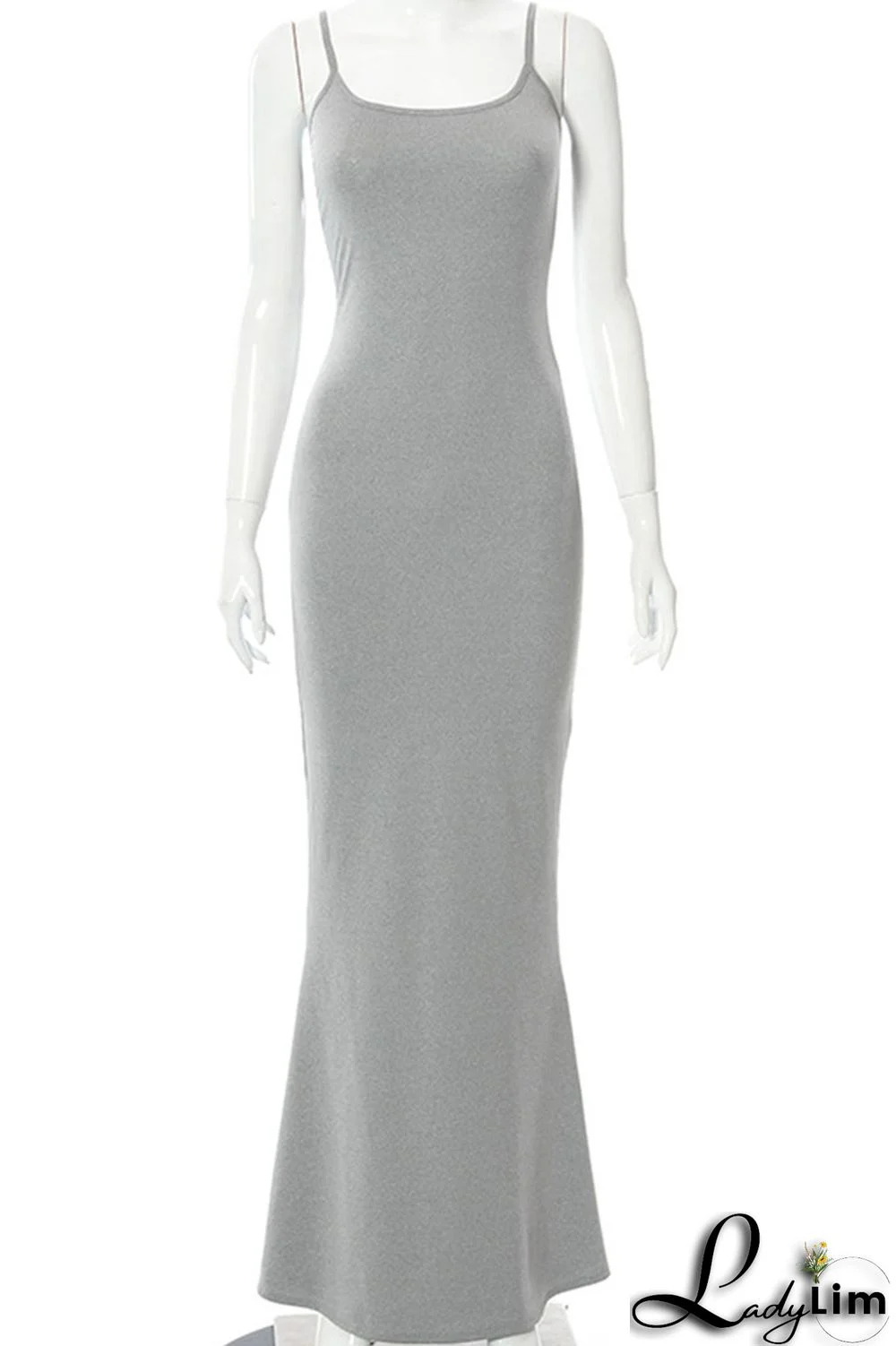 Black Sexy Solid Split Joint Spaghetti Strap Sling Dress Dresses