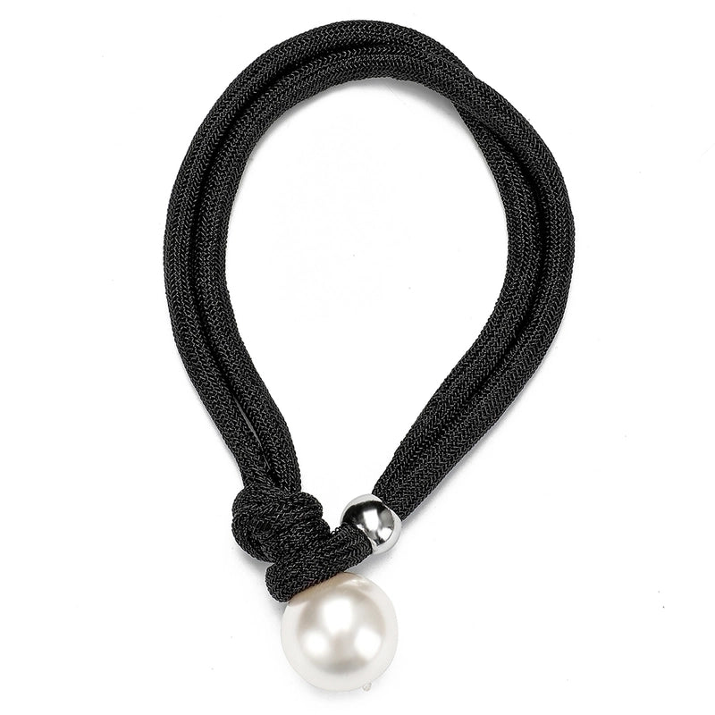 Ig Style Elegant Geometric Imitation Pearl Metal Women's Choker2