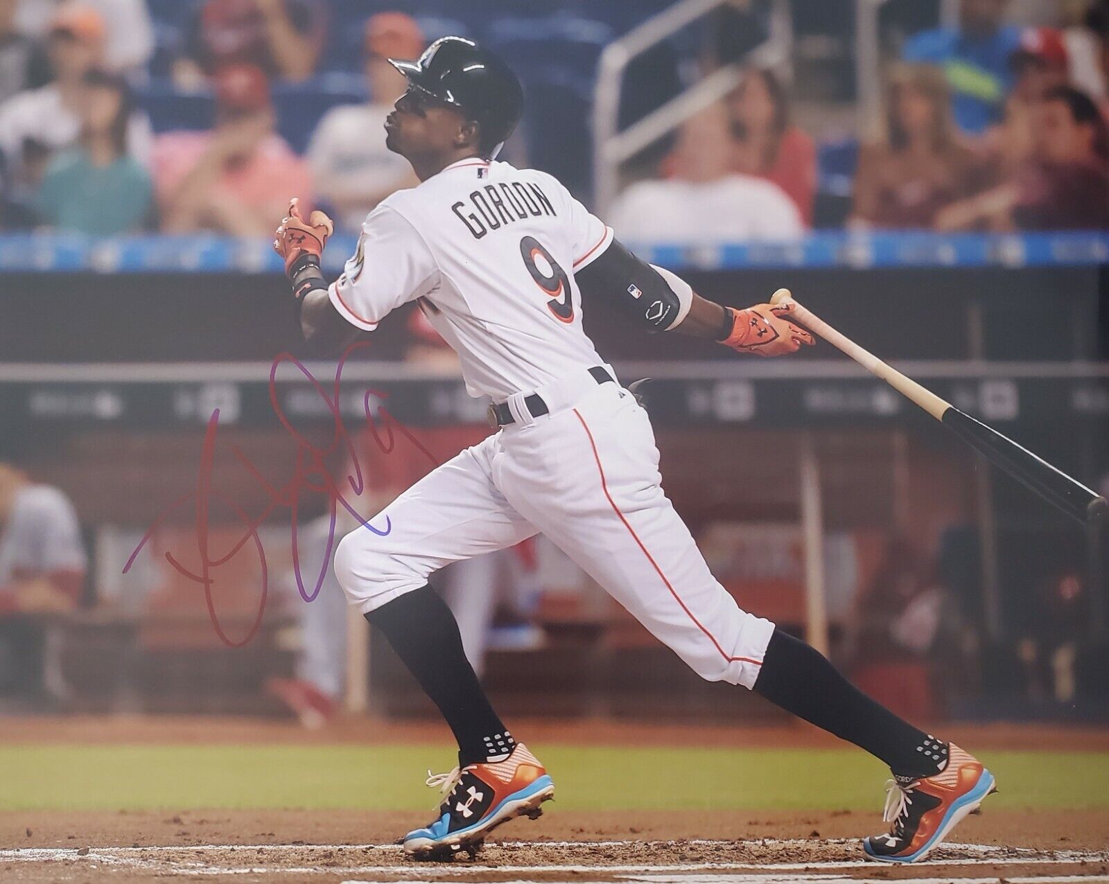 Signed 11X14 DEE GORDON Miami Marlins Autographed Photo Poster painting - COA