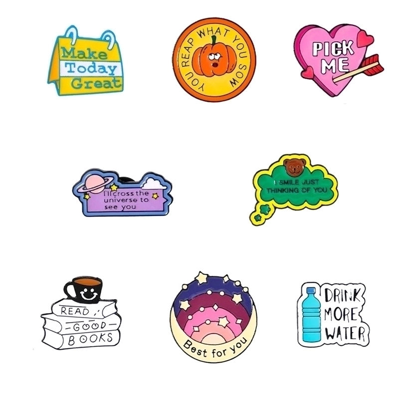 Preppy Style Minimalist Letter Alloy Enamel Women’s Brooches