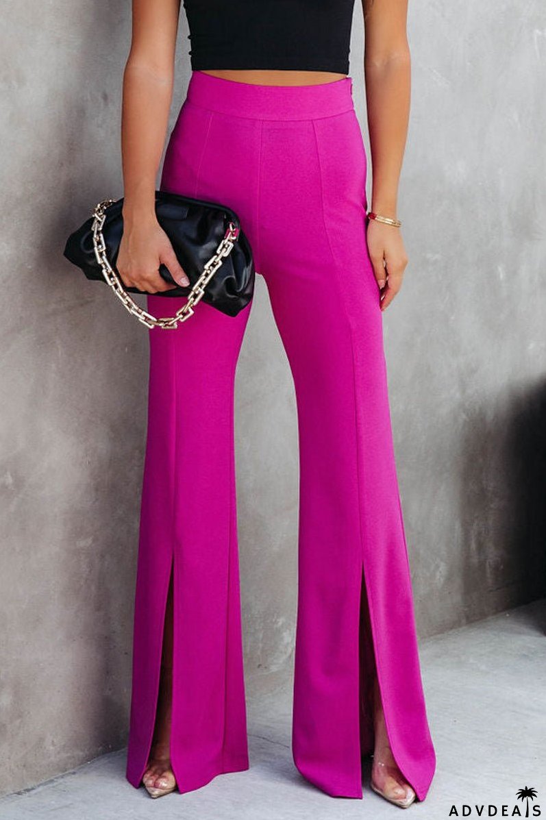High Waist Split Hem Pants