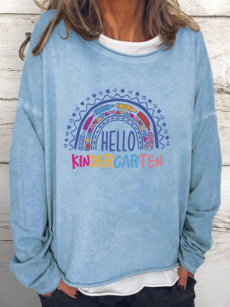 Hello kindergarten Women Loose Sweatshirt