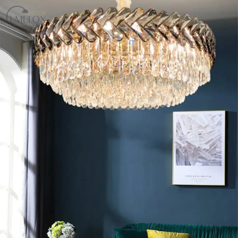 Clara - Round/Rectangle Crystal Chandelier Dia50 X H30Cm(Round) / Not Dimmable Warm White