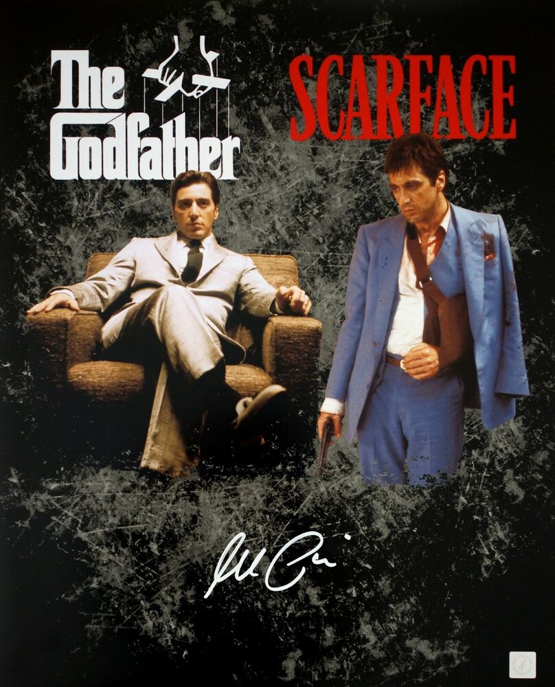 Al Pacino Autographed THE GODFATHER & SCARFACE 16x20 Photo Poster painting ASI Proof