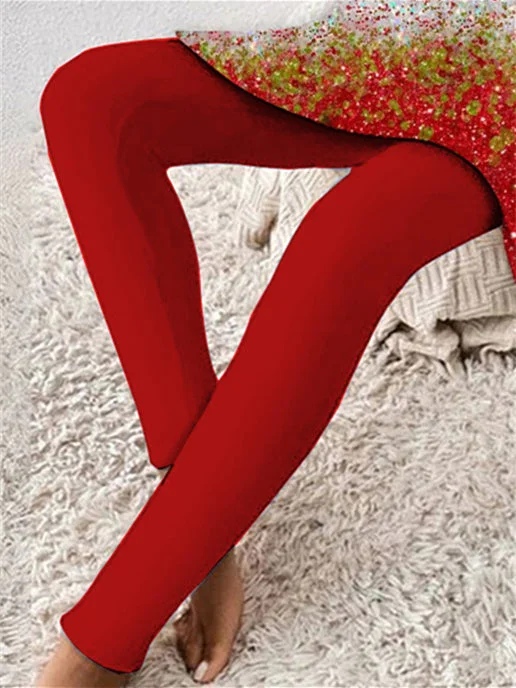 Women Casual Long Sleeve Round Neck Graphic Christmas Two-Piece Set