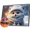 >SALE<5D DIY Full Round Drill Diamond Painting Winter Fox Kit Home Decoration 35x30cm