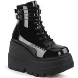 BONJOMARISA New Arrivals Brand Designer Platform Wedges Lace Up women's Boots Cool Street Punk Goth Fluorescent Treny Shoes Lady