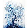 Diamond Painting -DIY Round Drill Blue Flower Tree(40x50cm)