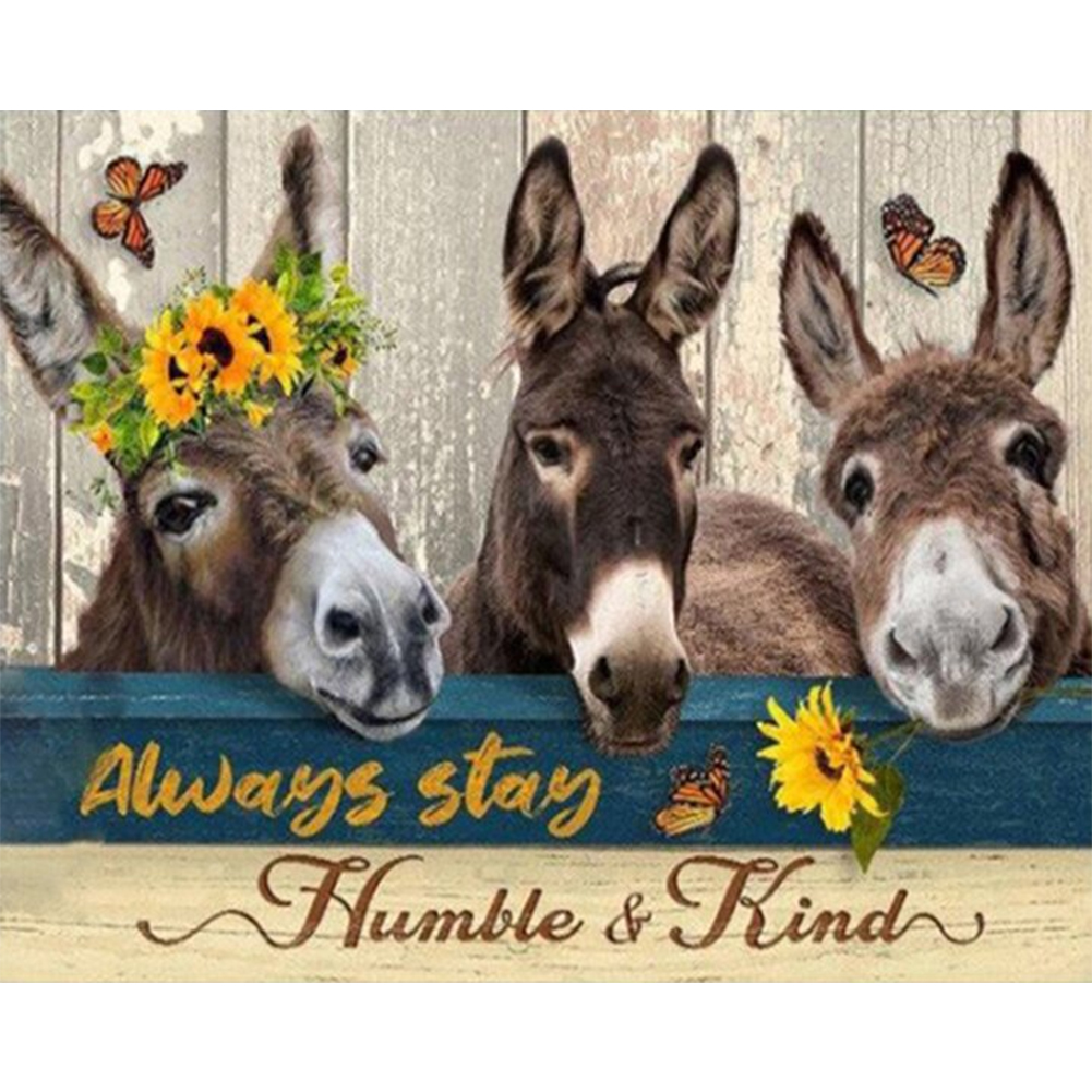 Three Donkeys-Paint by Numbers-50x40cm