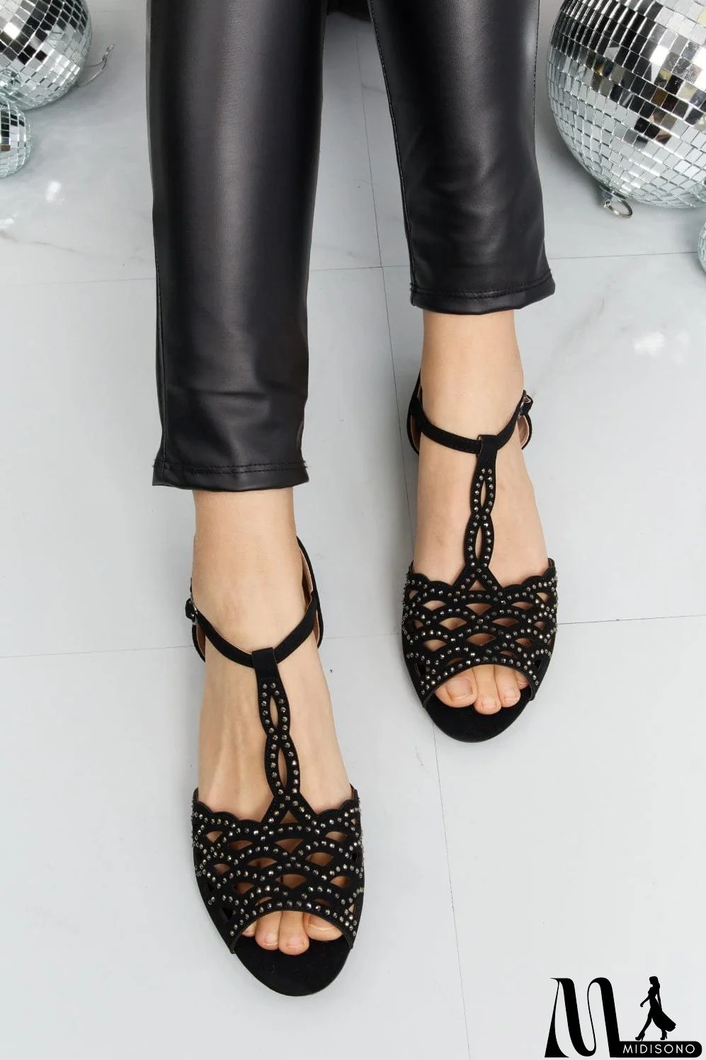 Forever Link Rhinestone Cutout Peep Toe Sandals