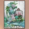 Fleur - Compl&egrave;te Rond Peinture au Diamant  30*40cm