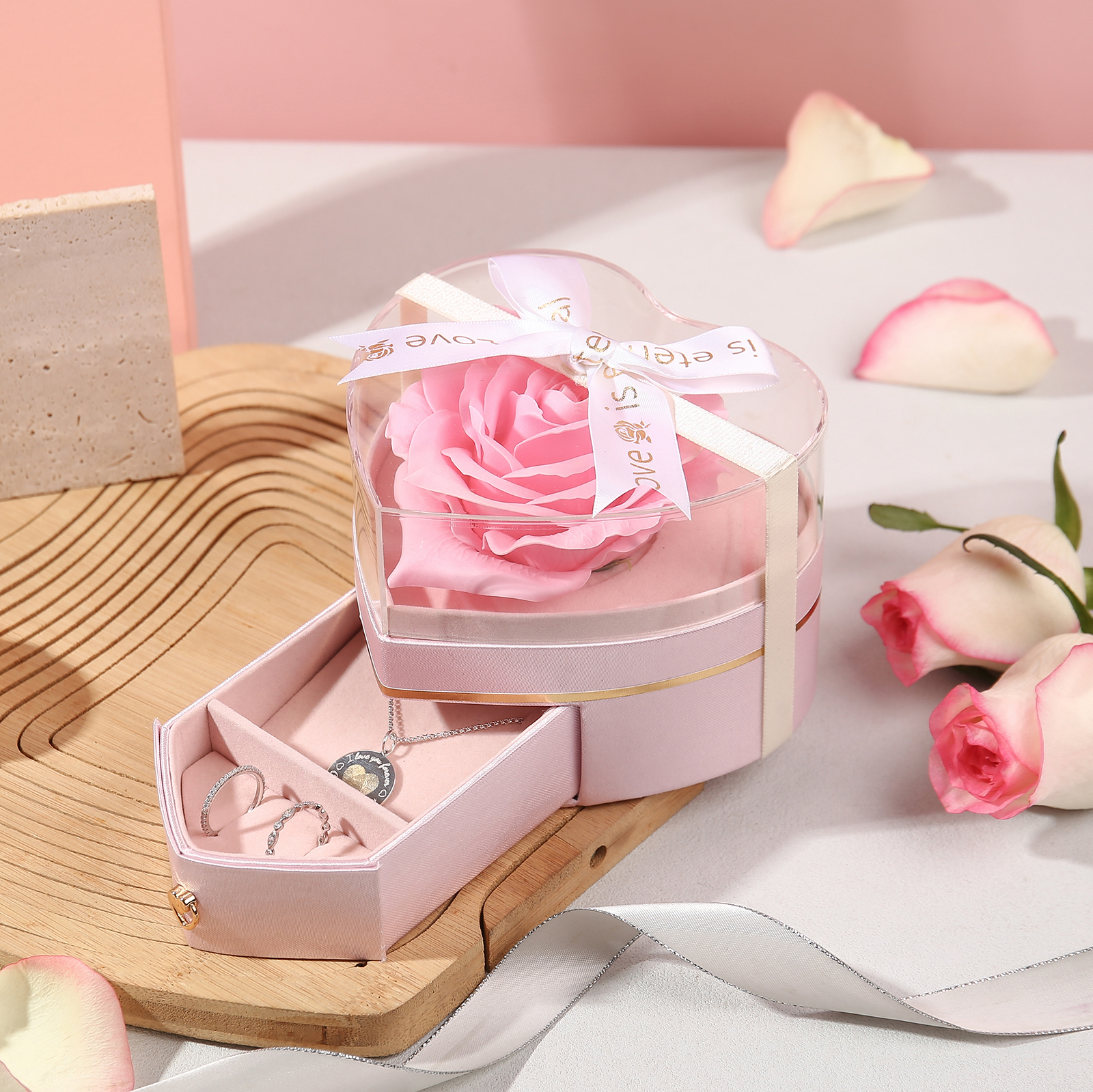 Rose Exquisite Jewelry Box Storage Box Valentine's Day Gift Packaging Box