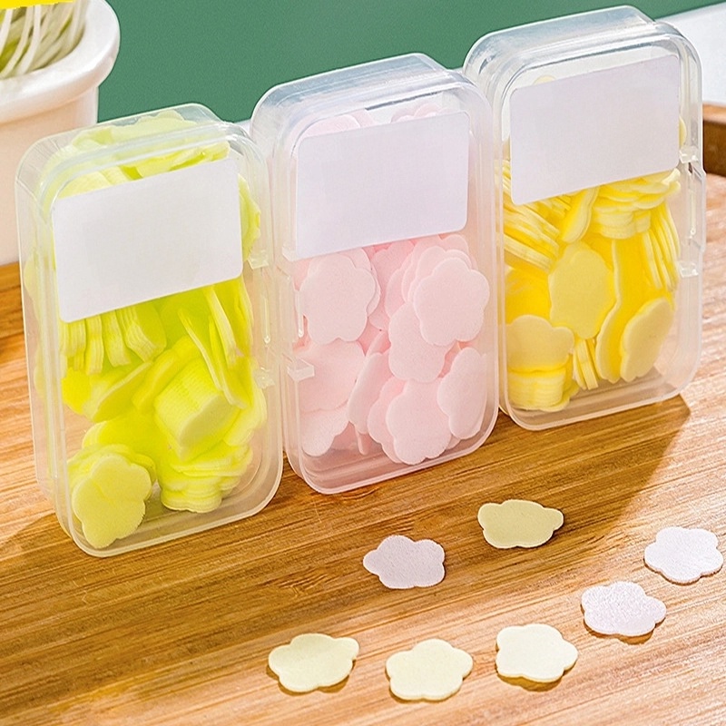 Disposable Soap Slice Portable Flakes Antibacterial Mini Petals Hand Washing Tablets