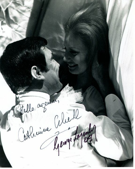 GEORGE LAZENBY and CATHERINE SCHELL signed autographed JAMES BOND 007 Photo Poster painting