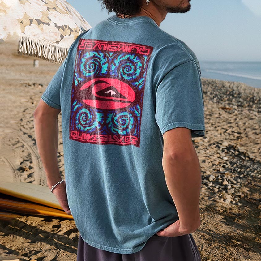 Unisex Vintage 90s Quiksilver Surf Short Sleeve T-Shirt / [blueesa] /