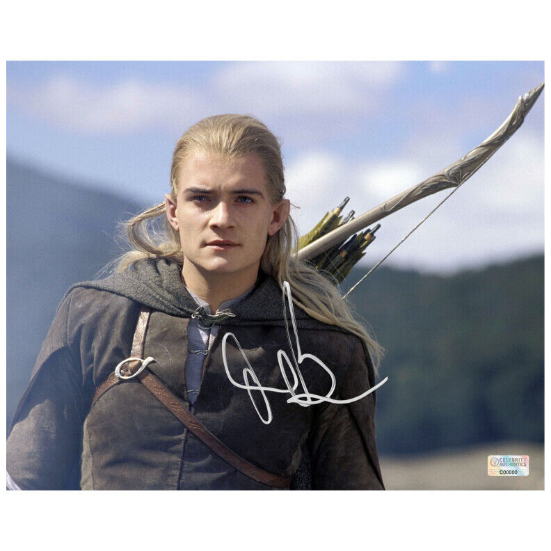 Orlando Bloom Autographed Lord of the Rings Legolas 8×10 Scene Photo Poster painting