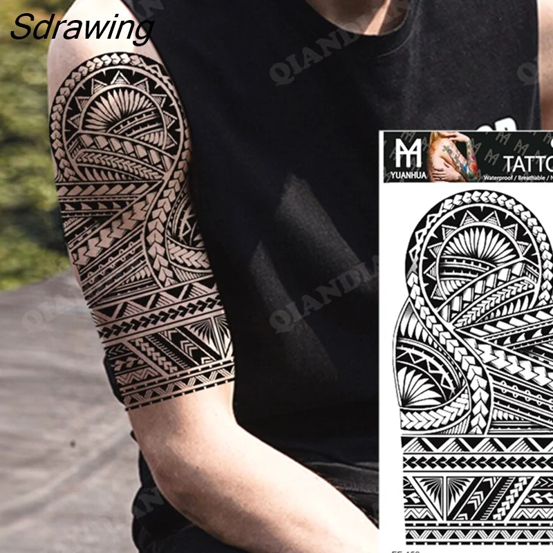 Sdrawing New Waterproof Temporary Tattoo Sticker Lion King Tiger Wolf Forest Mechanical Wild Boat Men Body Art Arm Fake Tatoo Women 328-0