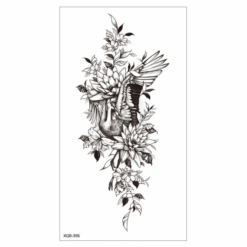 Waterproof Tattoo Sticker Temporary Tattoo Black Rose Tattoo Leg Chest Arm Tattoo Man Woman Tattoo Skin Tattoo Art Tatouage TaTy 515-1