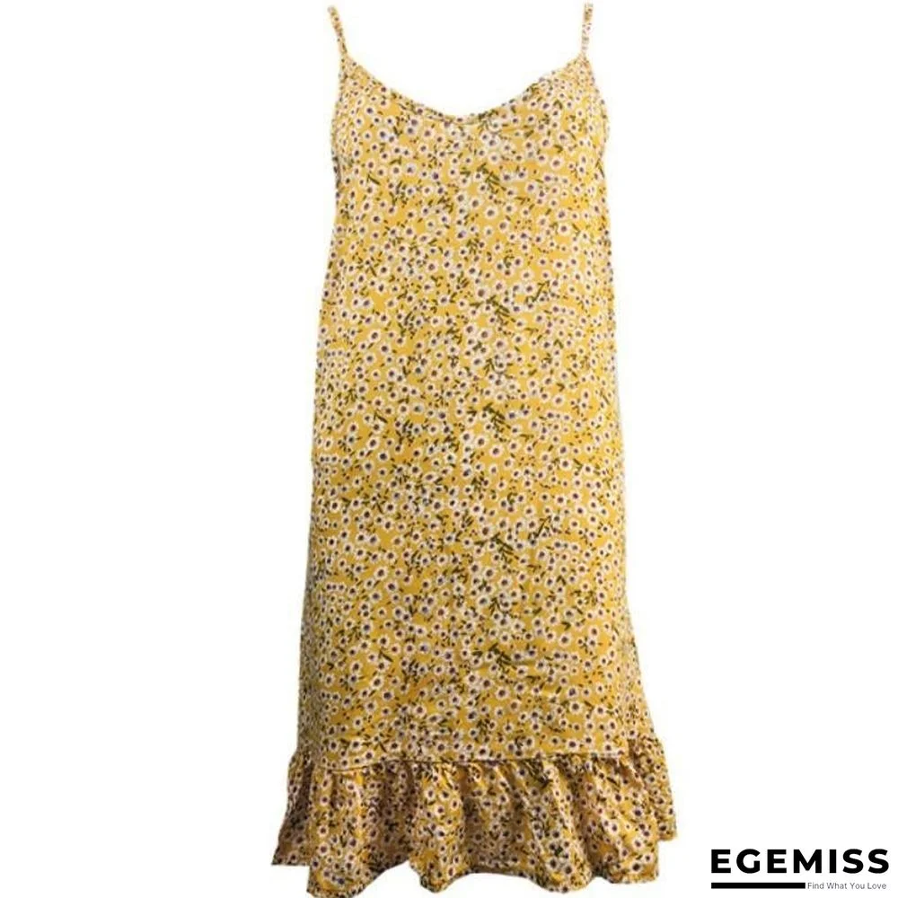 Sexy Women's Halter Top Travel Holiday Floral Print Dress | EGEMISS