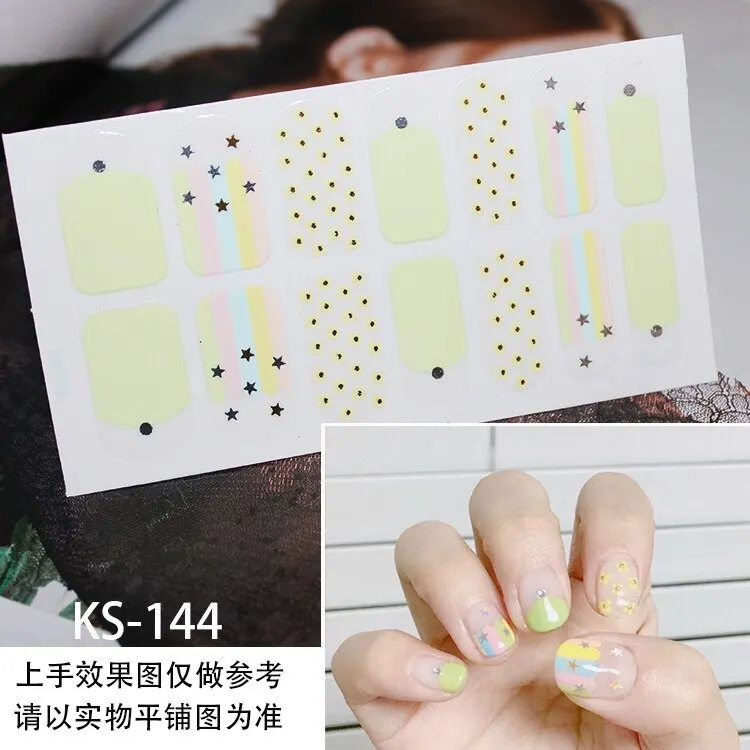 DIY Self Adhesive Nail Gel Sticker Press On Nail Stickers For Children Easy Finger Decals Tips Manicure Tools-Nail Inspo