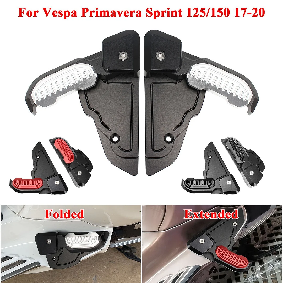 Passenger Footrests For Vespa Primavera Sprint 125/150 2017-2020 Pillion Footpegs