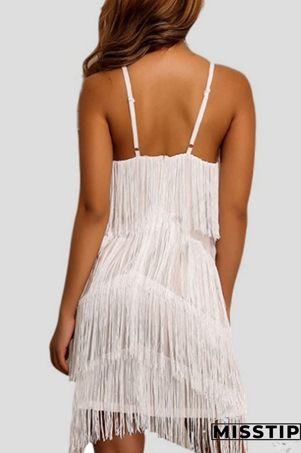 Burgundy Sexy Solid Tassel Patchwork Spaghetti Strap Dresses