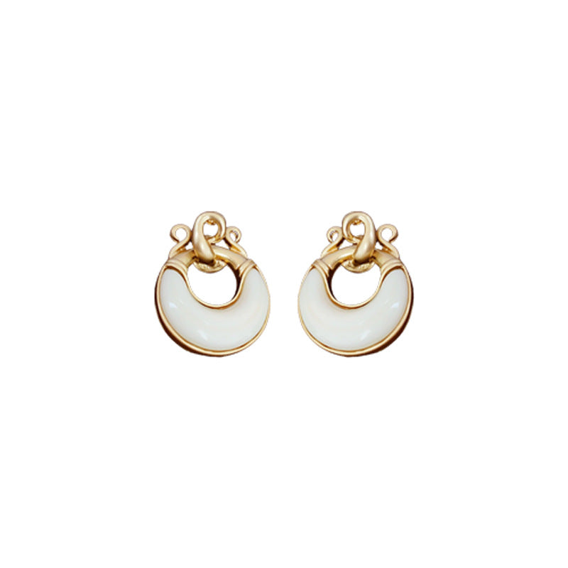 Medieval Round Geometric Alloy Electroplating Earrings