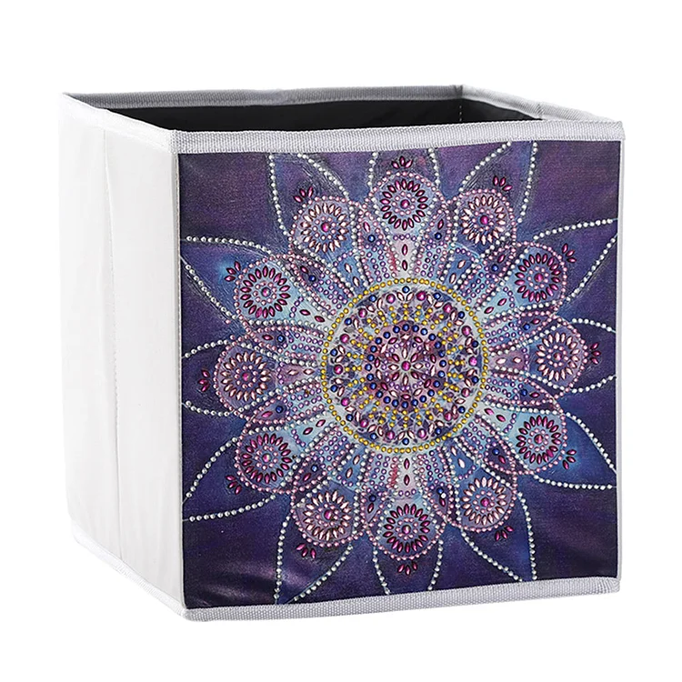 DIY Diamond Painting Flower Pattern Storage Box Organizer Folding Container gbfke