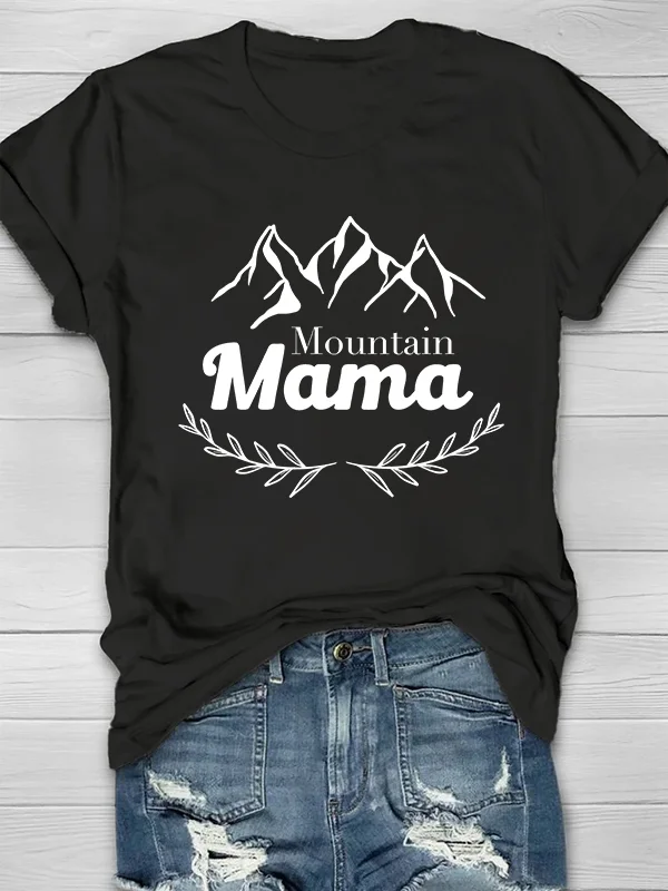 Mountain Mama Printed Women's Crew Neck T-shirt