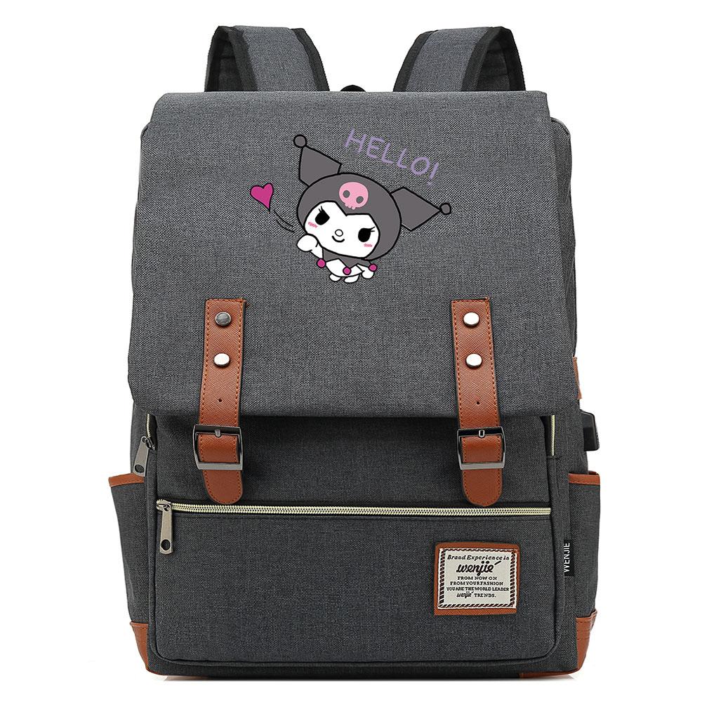 Mayoulove Kuromi Backpack Lightweight Design with Multiple Pockets for School and Outdoor Activities-Mayoulove
