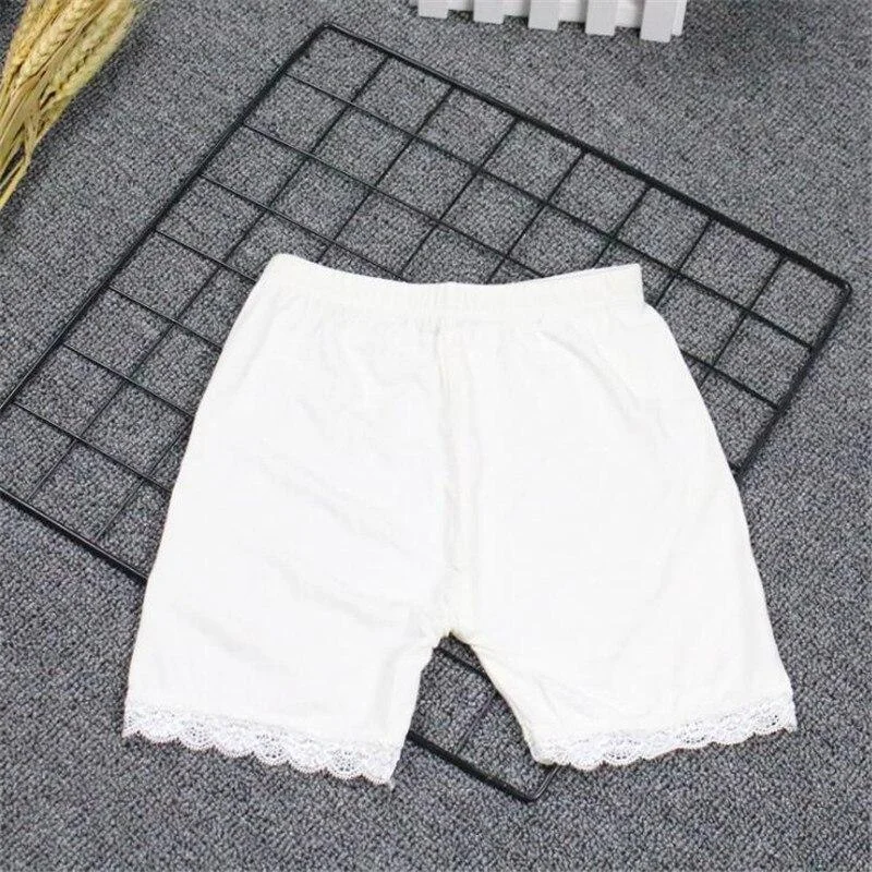 2021 Kids Girls Leggings Children Short Pants Pure Color Capris Girl Lace Kid Breathe Freely Trousers Cotton Pantyhose