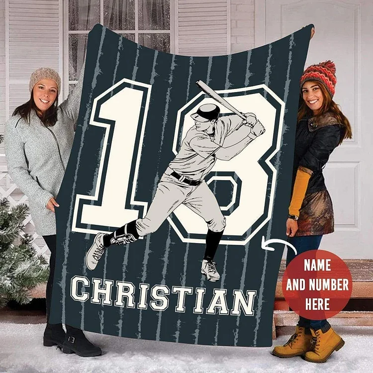 Personalized Baseball Blanket | BKKid653