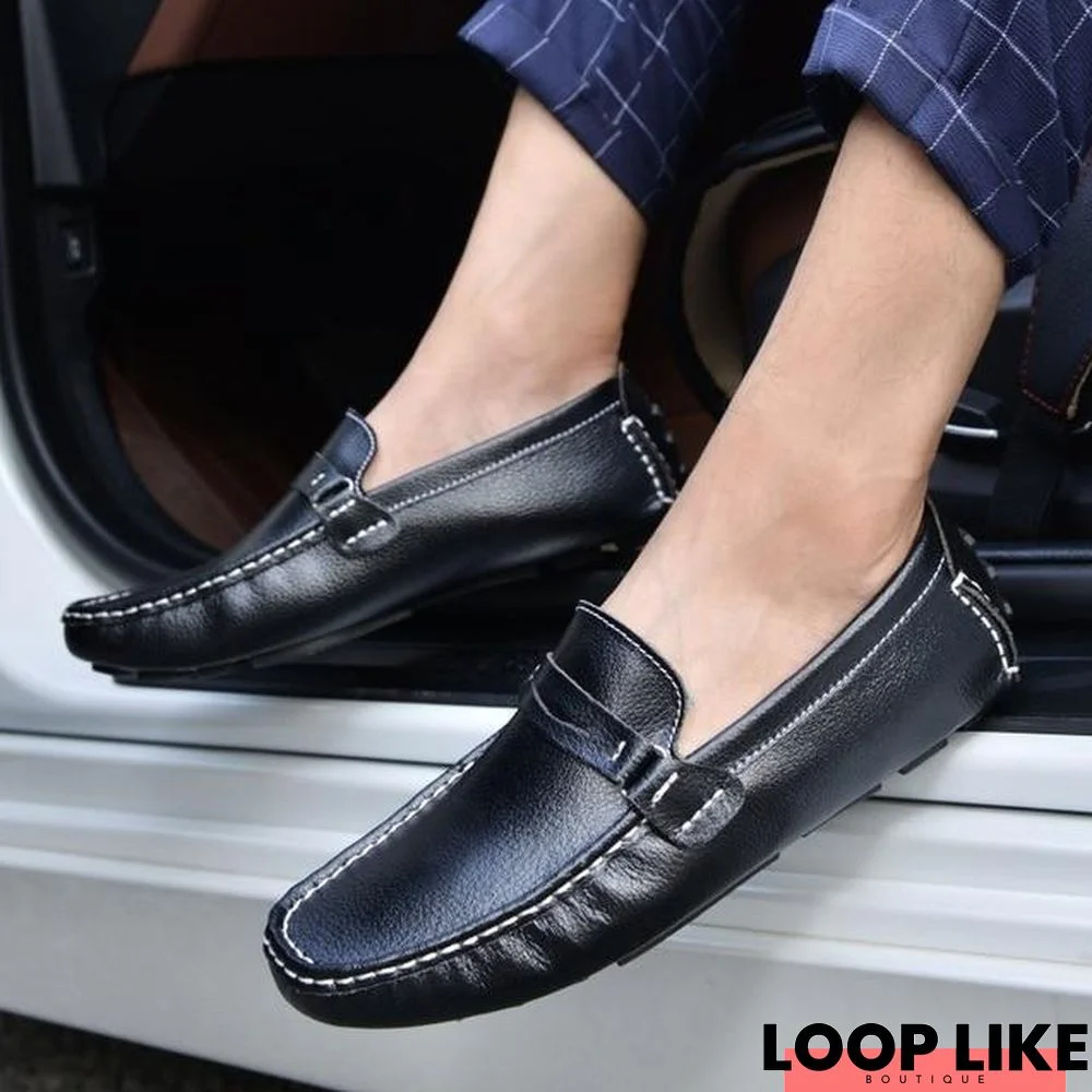 Comfortable Casual Shoes Loafers Men Shoe Quality Split Leather Shoes Men Flats Moccasins Driver Walking Shoes